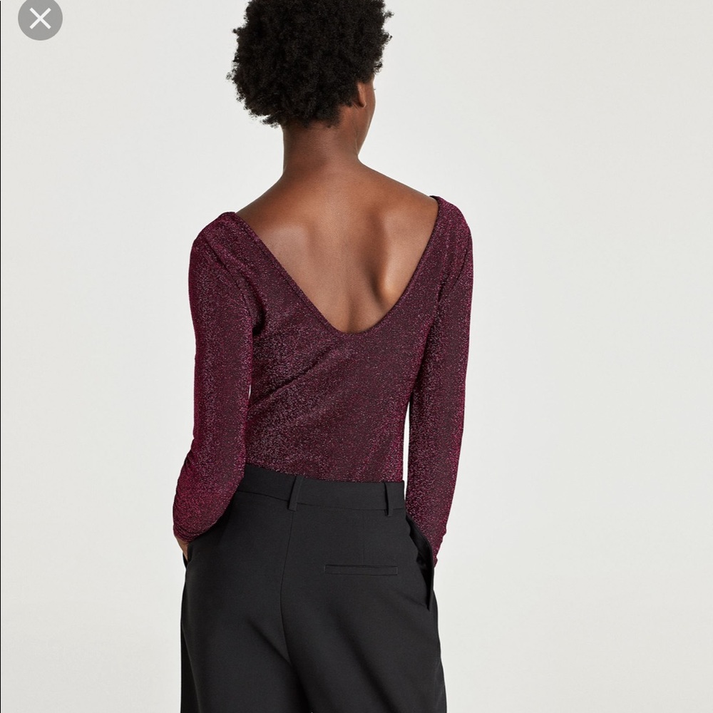 NWT ZARA | Bodysuit Sparkle Top - Picture 2 of 6